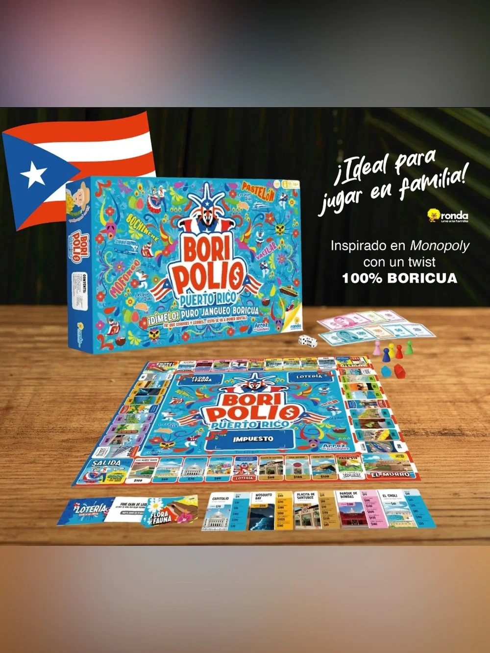 BORIPOLIO Puerto Rico - Monopoly Inspired Board Game NIB